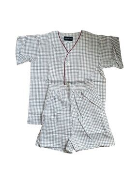 Botany 500 Boys Kids Short‑Sleeve Check Lounge Pajama Set Size 16 NWT Vintage